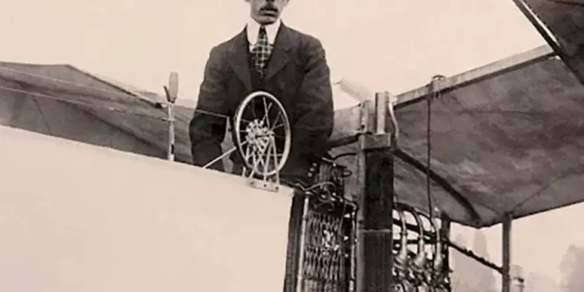 Alberto Santos-Dumont: il poeta del cielo che insegnò all’Europa a volare 1 Alberto Santos-Dumont pilota la 14-bis nel primo volo ufficiale in Europa nel 1906 a Parigi