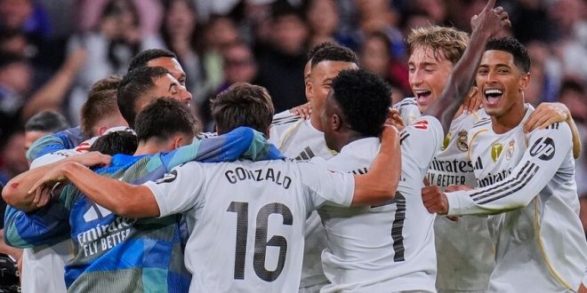 Real Madrid batte Barcellona 2-1: Clasico 2025 da brividi al Bernabéu 1 alt="Real Madrid batte Barcellona 2-1 nel Clasico 2025 con Mbappé e Bellingham protagonisti"